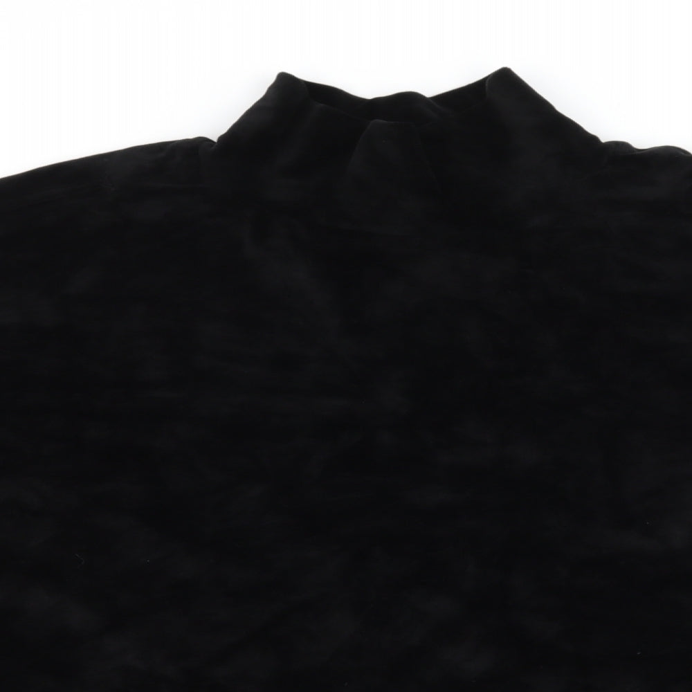 PEP & CO Womens Black  Velvet Pullover Sweatshirt Size 16  - Cut out shoulder