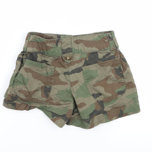 Young Dimension Girls Green Camouflage  Paperbag Shorts Size 7-8 Years