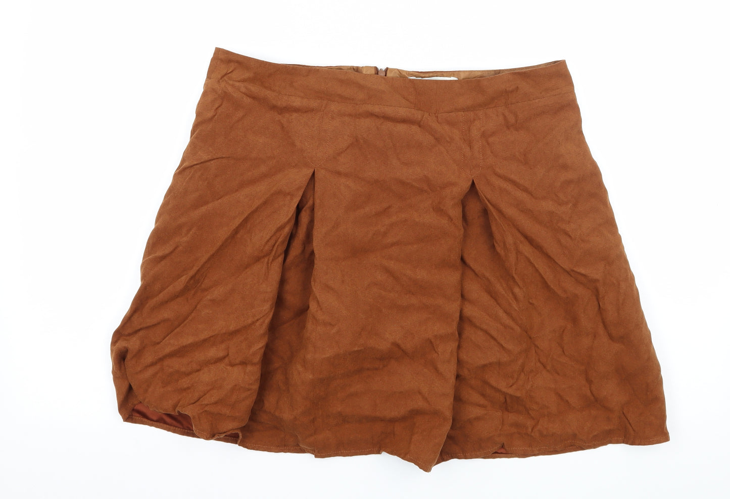 Peacocks Womens Brown  Velour A-Line Skirt Size 14