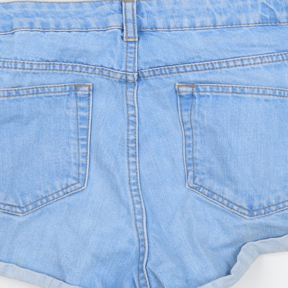 Topshop Womens Blue  Denim Hot Pants Shorts Size 30 in