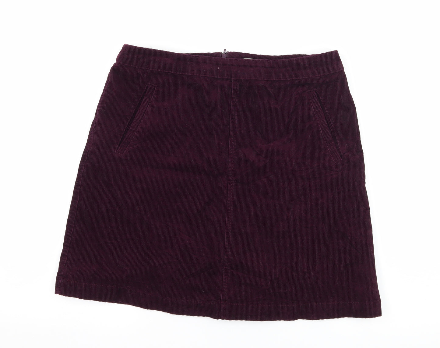 Oasis Womens Purple  Corduroy A-Line Skirt Size 10