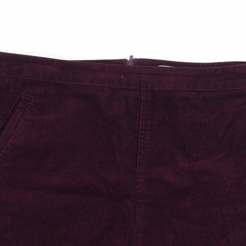 Oasis Womens Purple  Corduroy A-Line Skirt Size 10