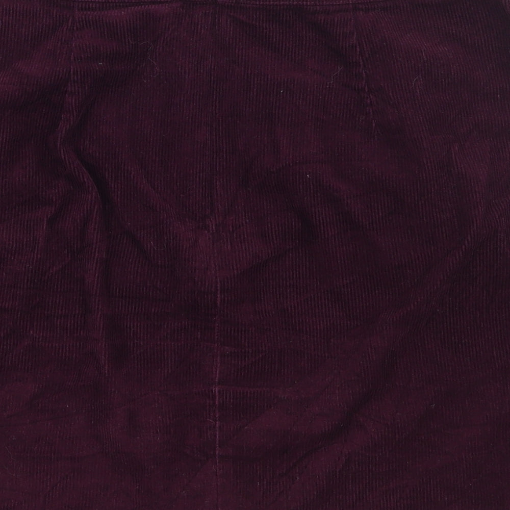 Oasis Womens Purple  Corduroy A-Line Skirt Size 10