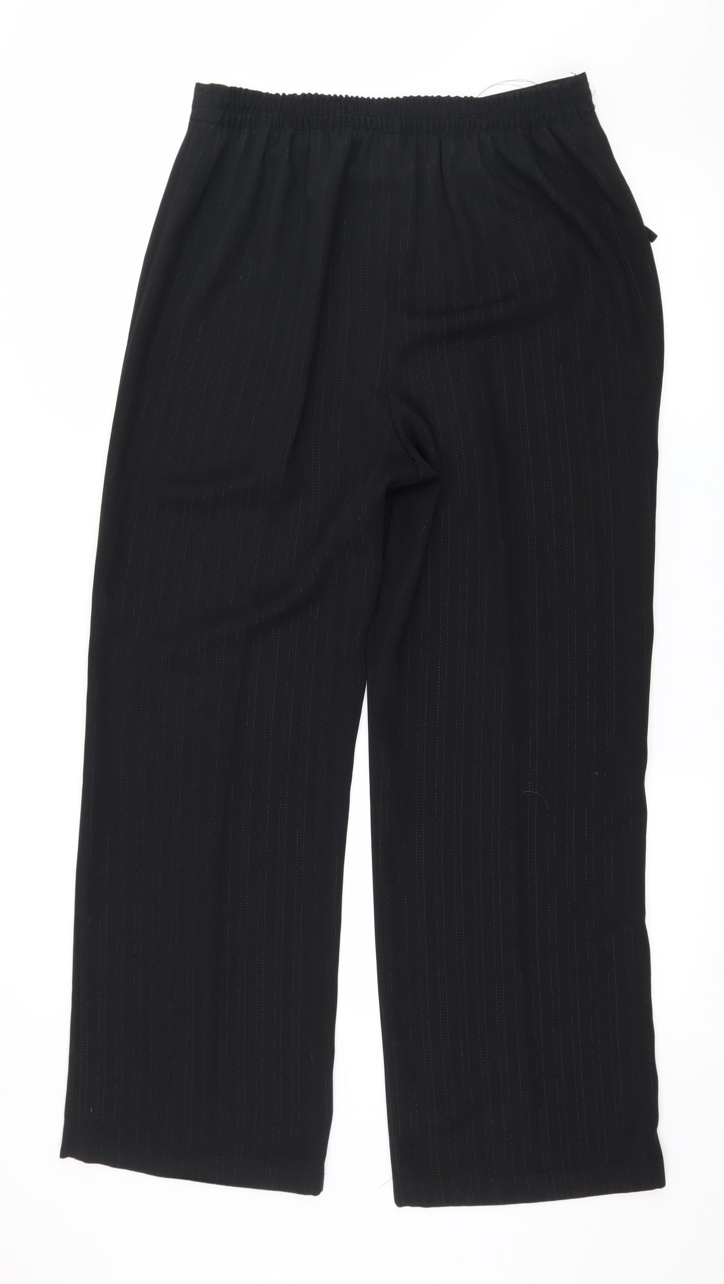 EWM Womens Black Striped  Trousers  Size 12 L29 in