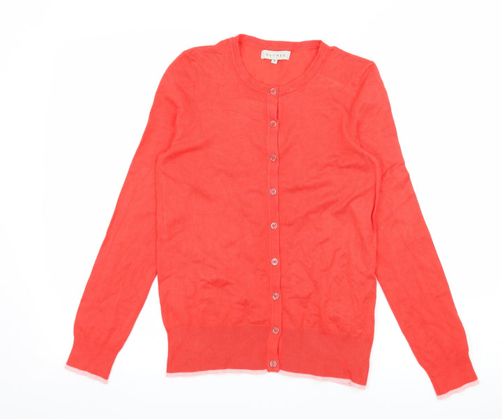 Nutmeg Womens Red Knit Cardigan Jumper Size 8