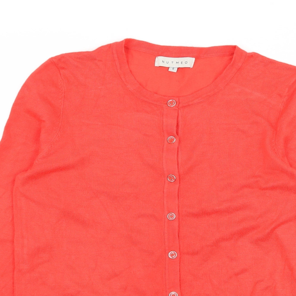 Nutmeg Womens Red  Knit Cardigan Jumper Size 8