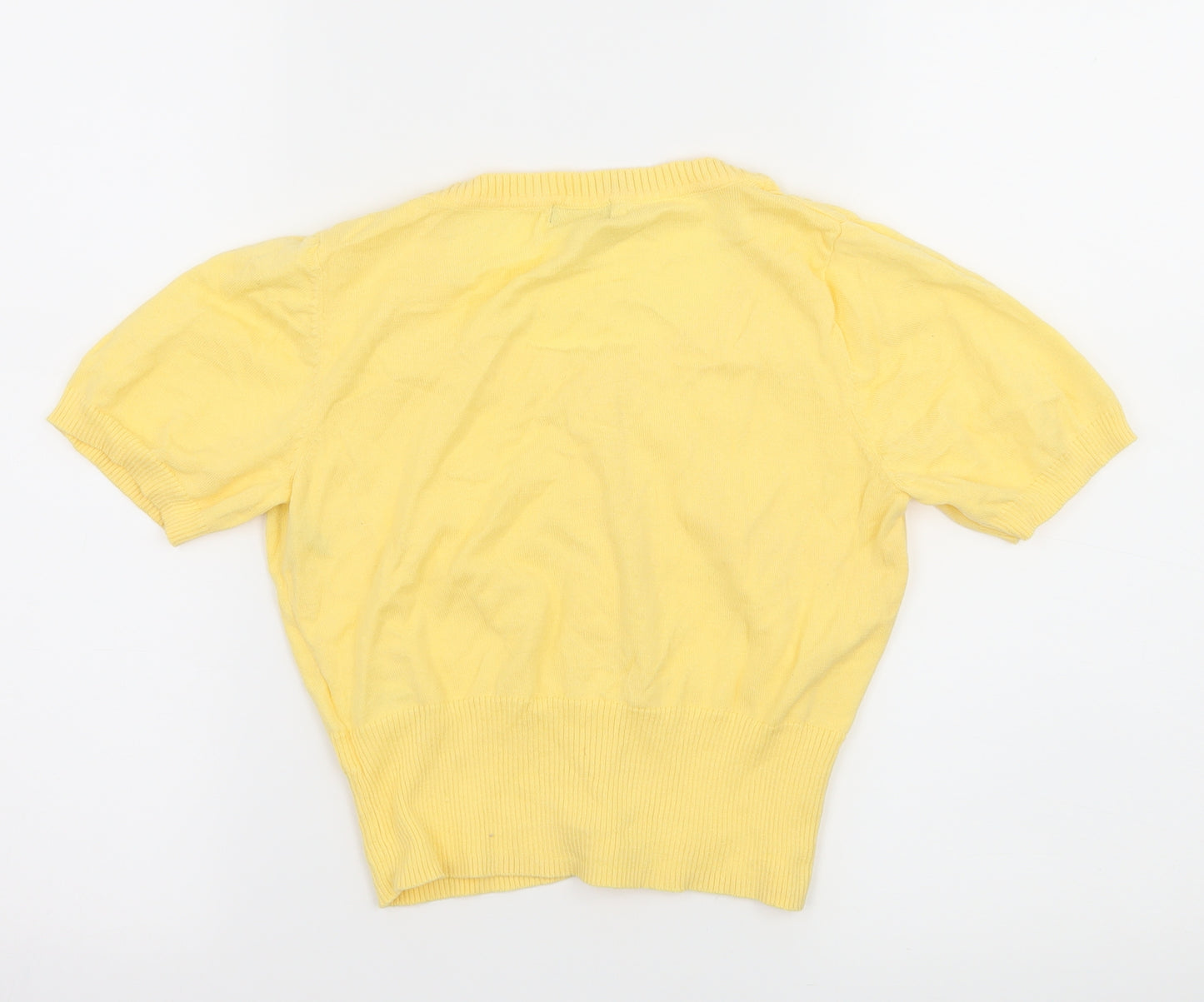 F&F Womens Yellow  Knit Cardigan Jumper Size 12