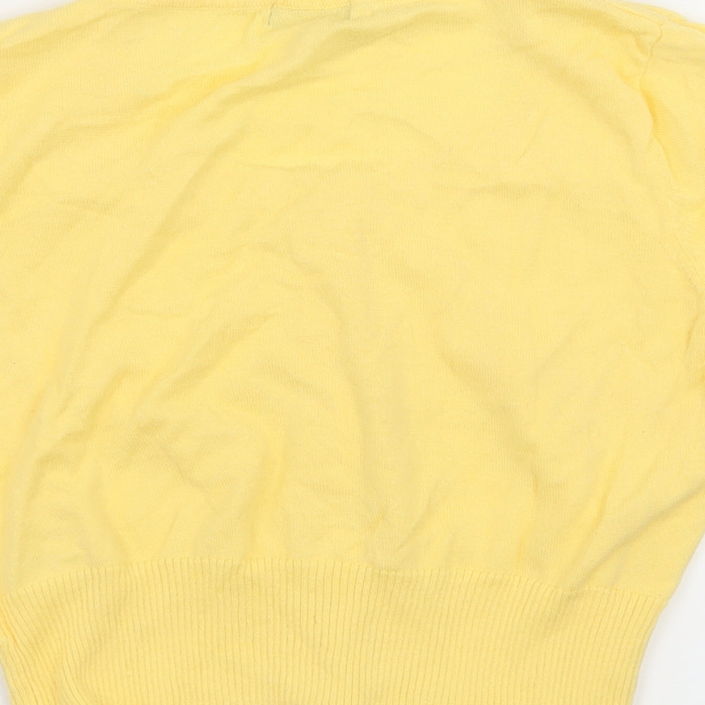 F&F Womens Yellow  Knit Cardigan Jumper Size 12