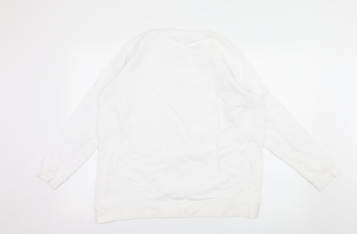 PEP & CO Womens White  Jersey Pullover Sweatshirt Size 14  - Distressed