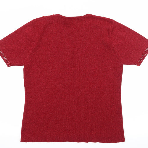 Berkertex Womens Red  Knit Basic T-Shirt Size 14