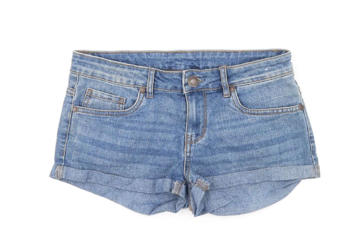 Denim & Co. Womens Blue  Denim Hot Pants Shorts Size 10