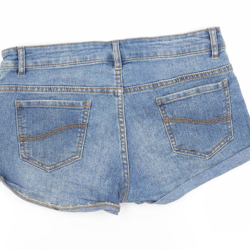 Denim & Co. Womens Blue  Denim Hot Pants Shorts Size 10
