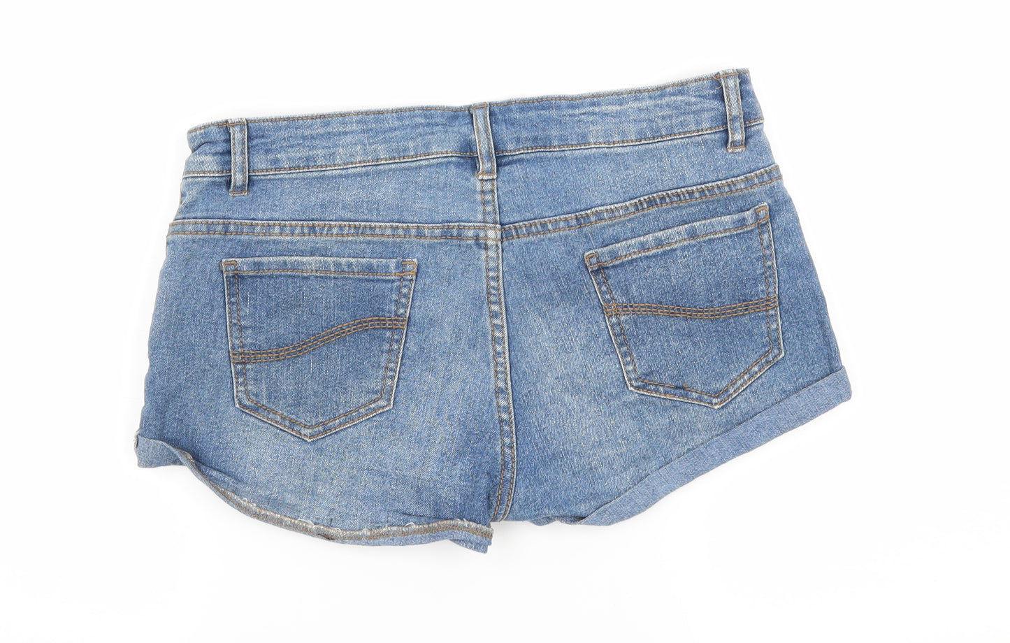 Denim & Co. Womens Blue  Denim Hot Pants Shorts Size 10