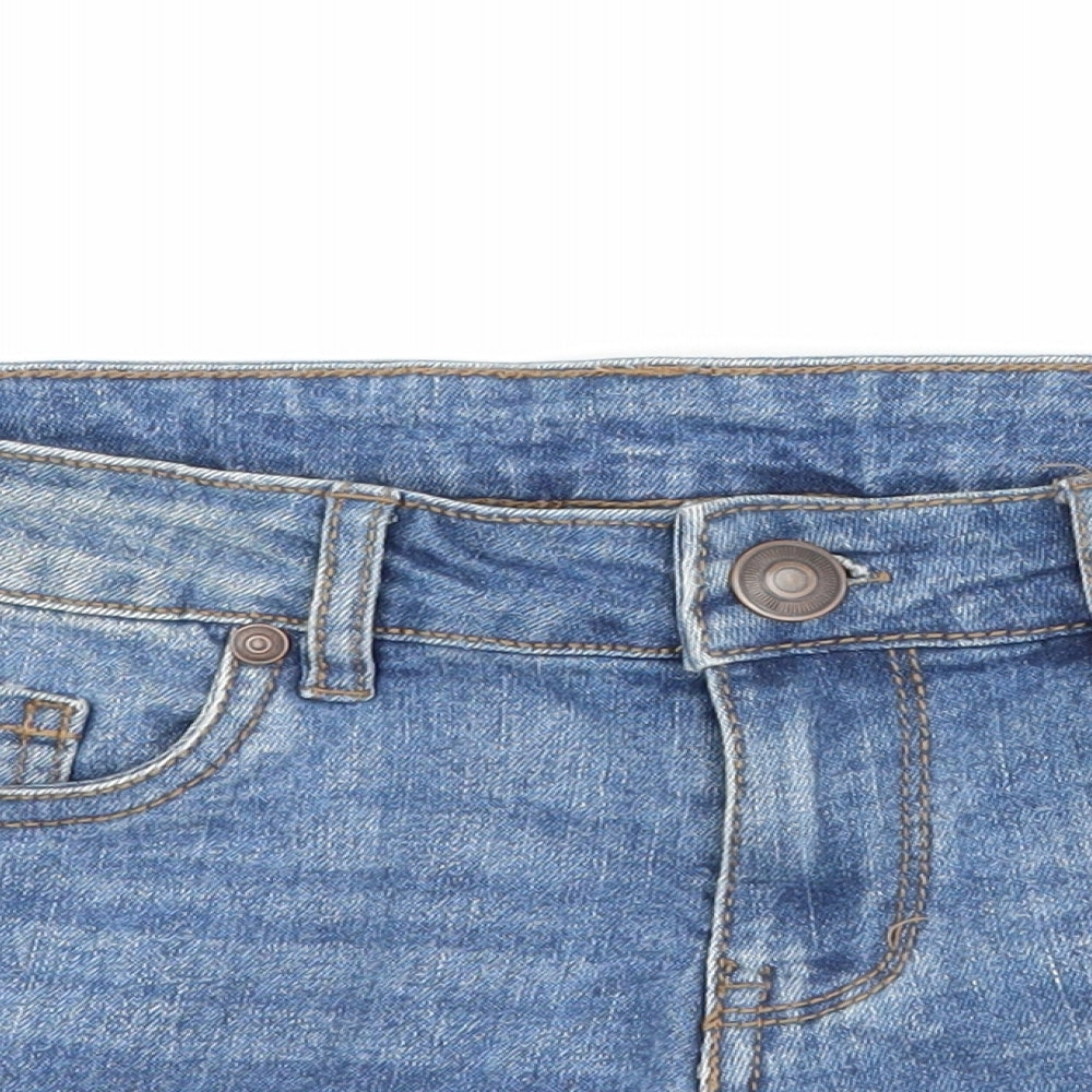 Denim & Co. Womens Blue  Denim Hot Pants Shorts Size 10