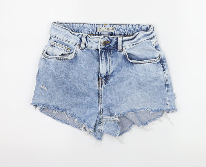 Denim & Co. Womens Blue  Denim Hot Pants Shorts Size 6