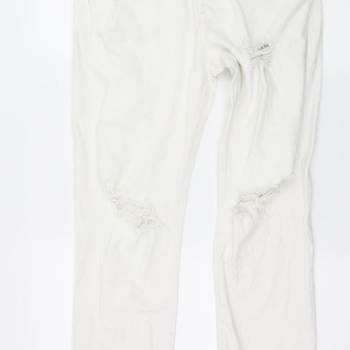 H&M Womens White  Denim Straight Jeans Size 33 in L28 in