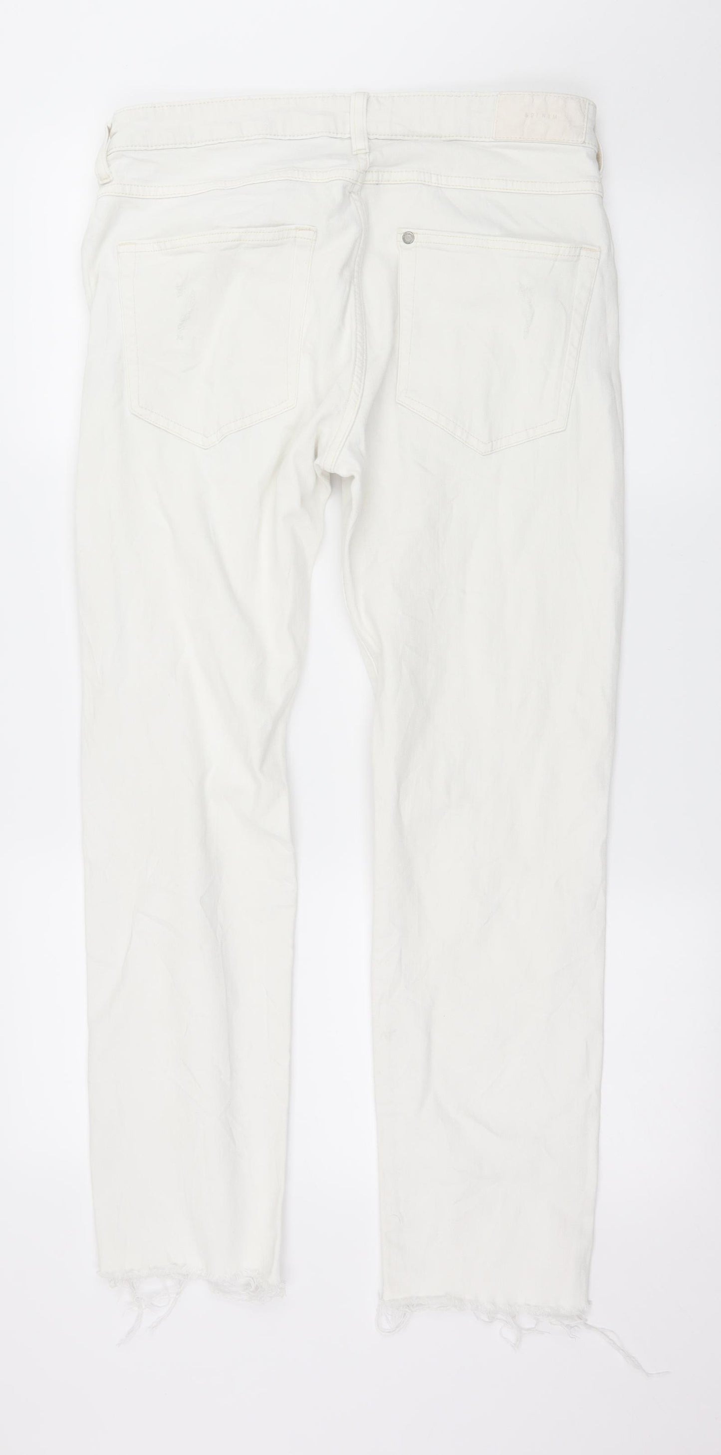 H&M Womens White  Denim Straight Jeans Size 33 in L28 in