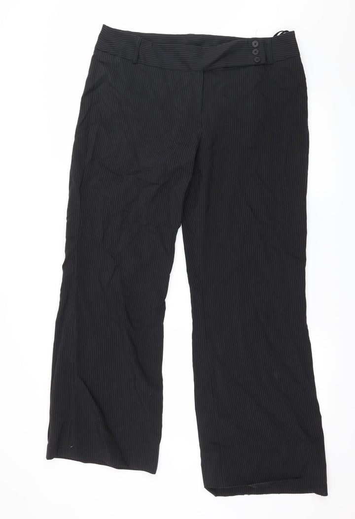 F&F Womens Blue Striped Trousers Size 16 L20 in