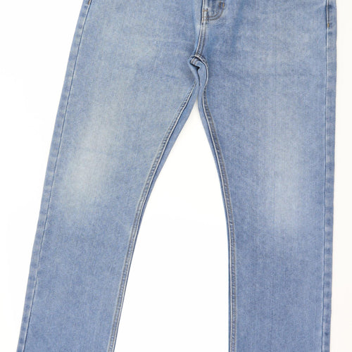 Denim & Co. Womens Blue  Denim Straight Jeans Size 32 in L30 in