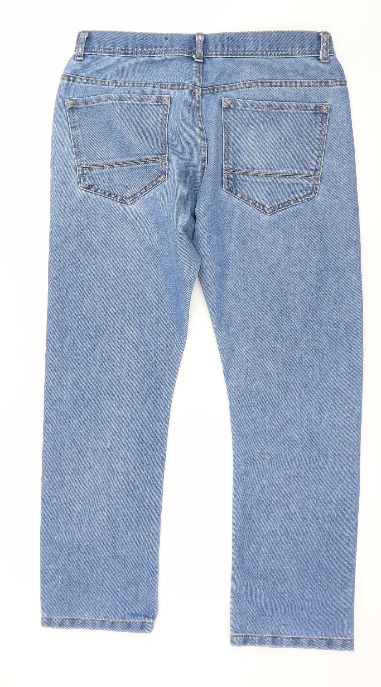 Denim & Co. Womens Blue  Denim Straight Jeans Size 32 in L30 in