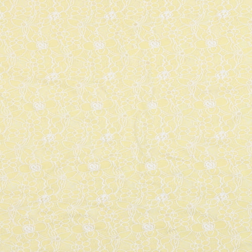 Glamourous Womens Yellow Floral Jersey Basic T-Shirt Size 10