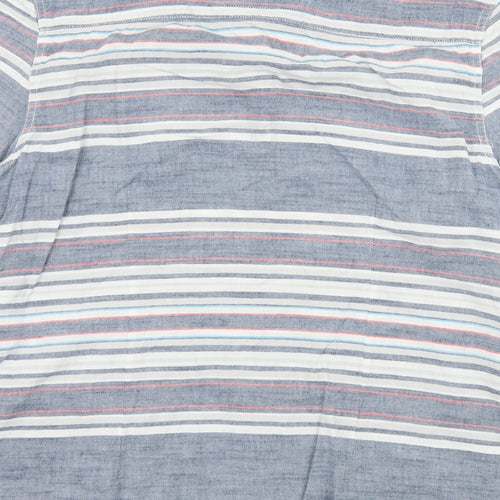 Drift King Mens Blue Striped   Button-Up Size XL