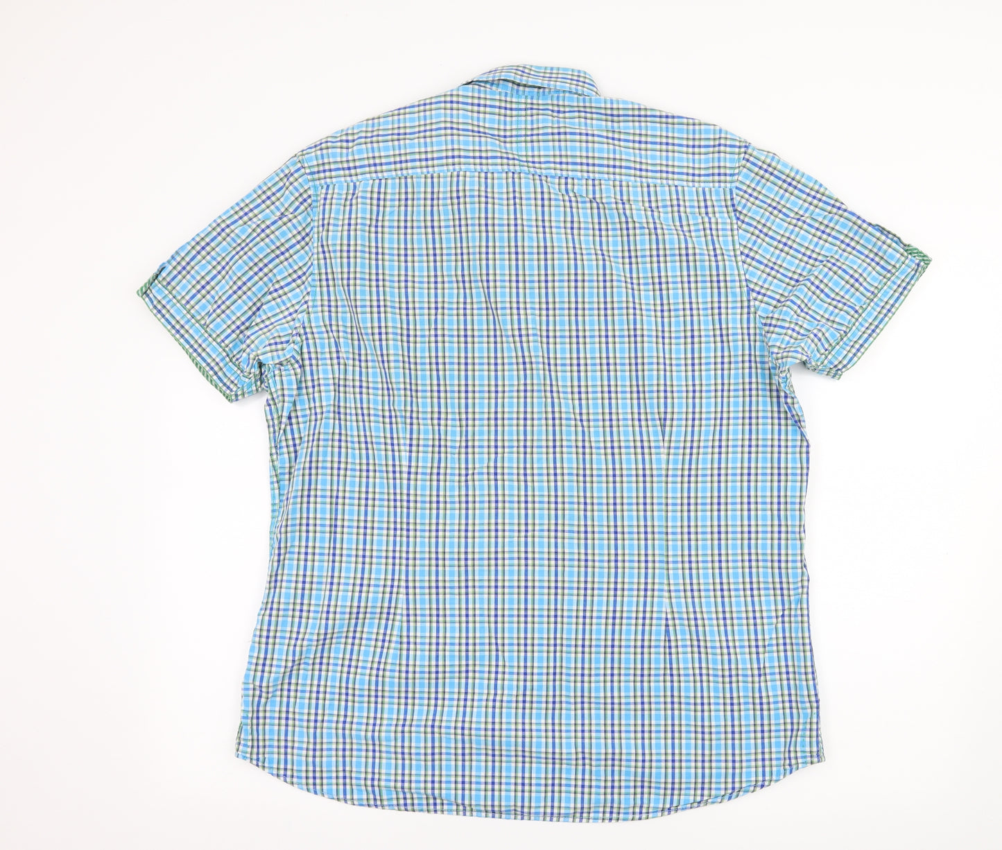 Burton Mens Blue Check   Button-Up Size L