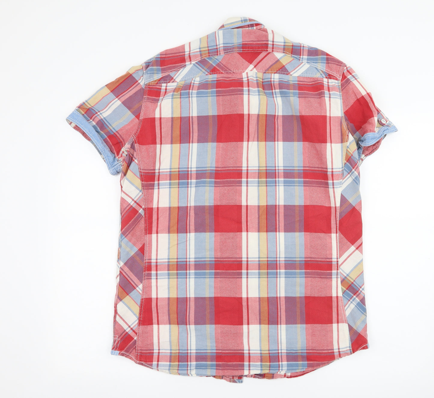 NEXT Mens Red Plaid   Button-Up Size L
