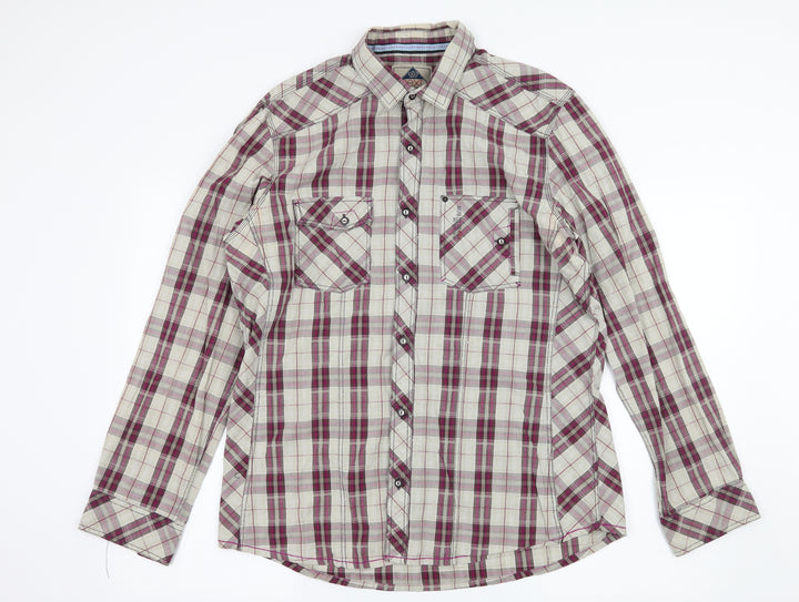 NEXT Mens Grey Check   Button-Up Size L