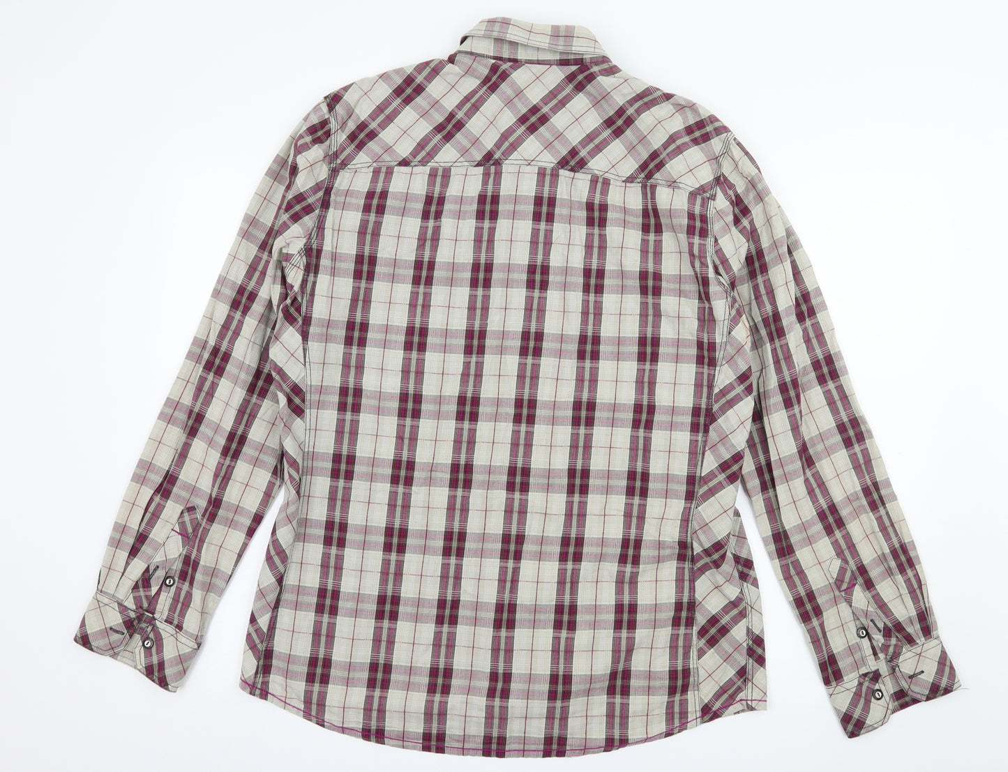 NEXT Mens Grey Check   Button-Up Size L