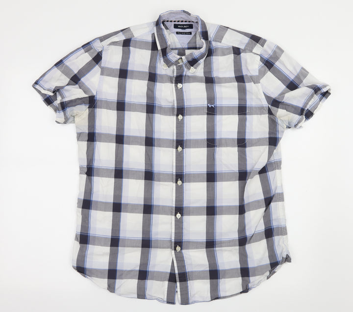 Wolsey Mens White Check Button-Up Size L