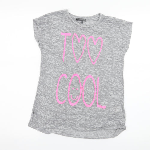 Marks and Spencer Girls Grey  Jersey Basic T-Shirt Size 11-12 Years  - Too cool