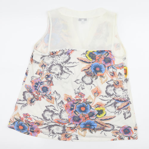 NEXT Womens Ivory Floral Jersey Basic T-Shirt Size 6