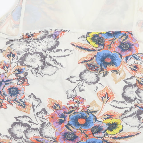 NEXT Womens Ivory Floral Jersey Basic T-Shirt Size 6