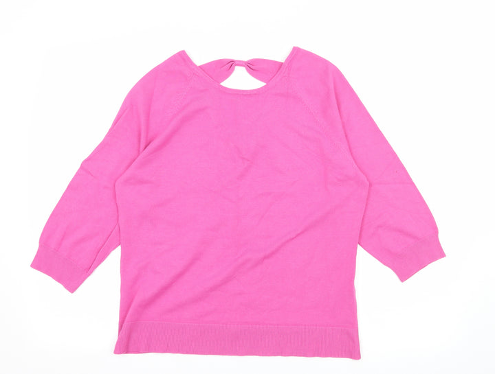 M&Co Womens Pink Knit Pullover Jumper Size 18 - Open Back