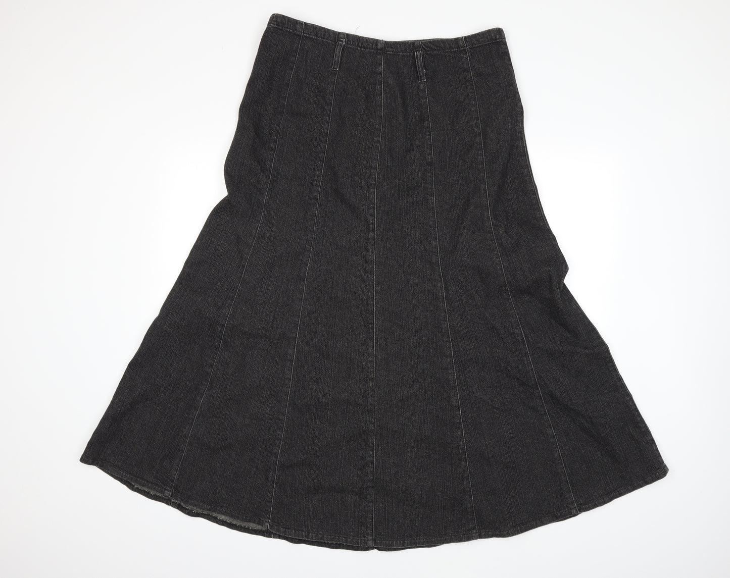 Per Una Womens Grey  Denim Flare Skirt Size 16