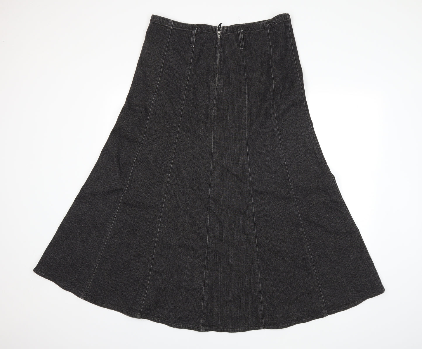 Per Una Womens Grey  Denim Flare Skirt Size 16