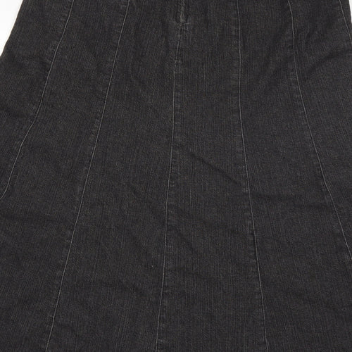 Per Una Womens Grey  Denim Flare Skirt Size 16