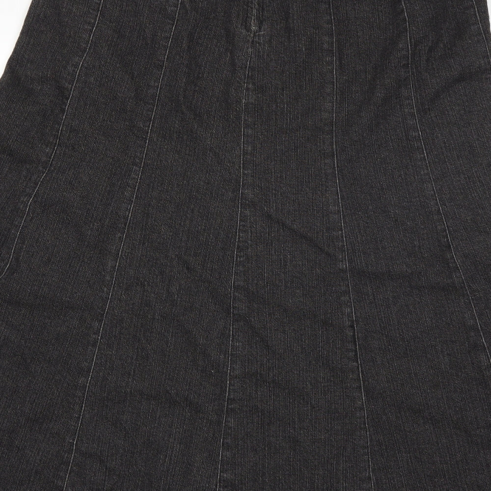 Per Una Womens Grey  Denim Flare Skirt Size 16