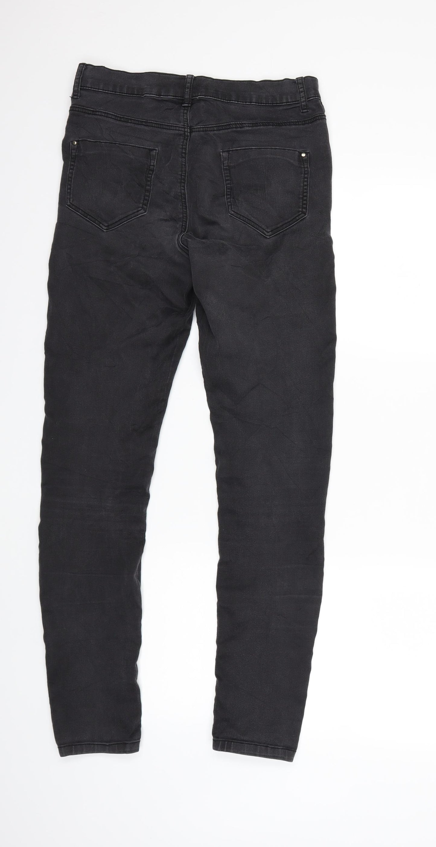 Dorothy Perkins Womens Black  Denim Skinny Jeans Size 12 L29 in