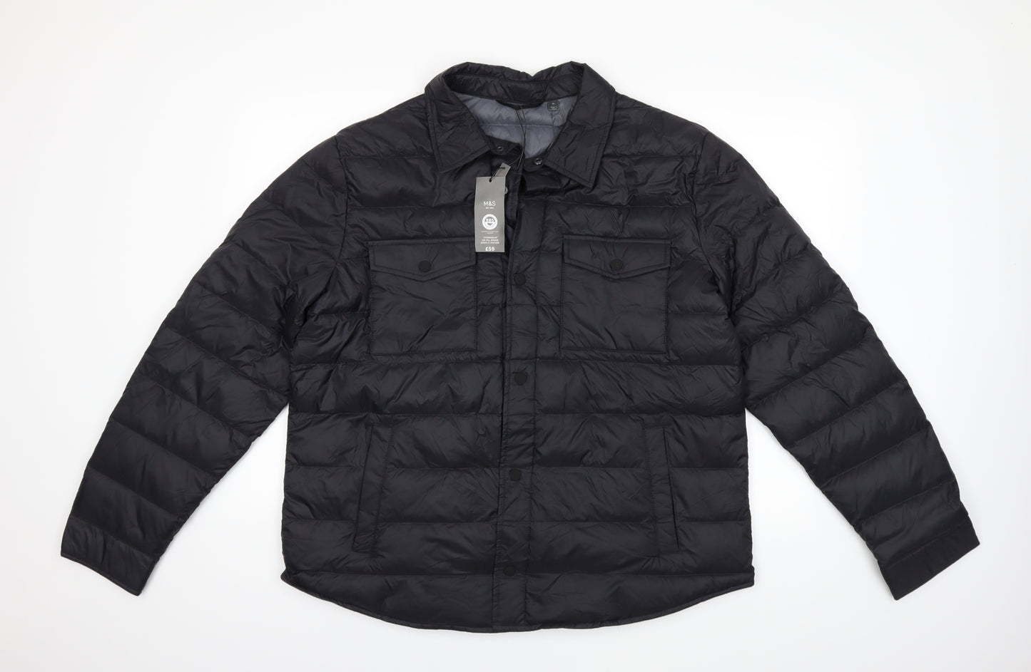 Marks and Spencer Mens Blue   Puffer Jacket Coat Size XL