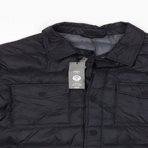 Marks and Spencer Mens Blue   Puffer Jacket Coat Size XL