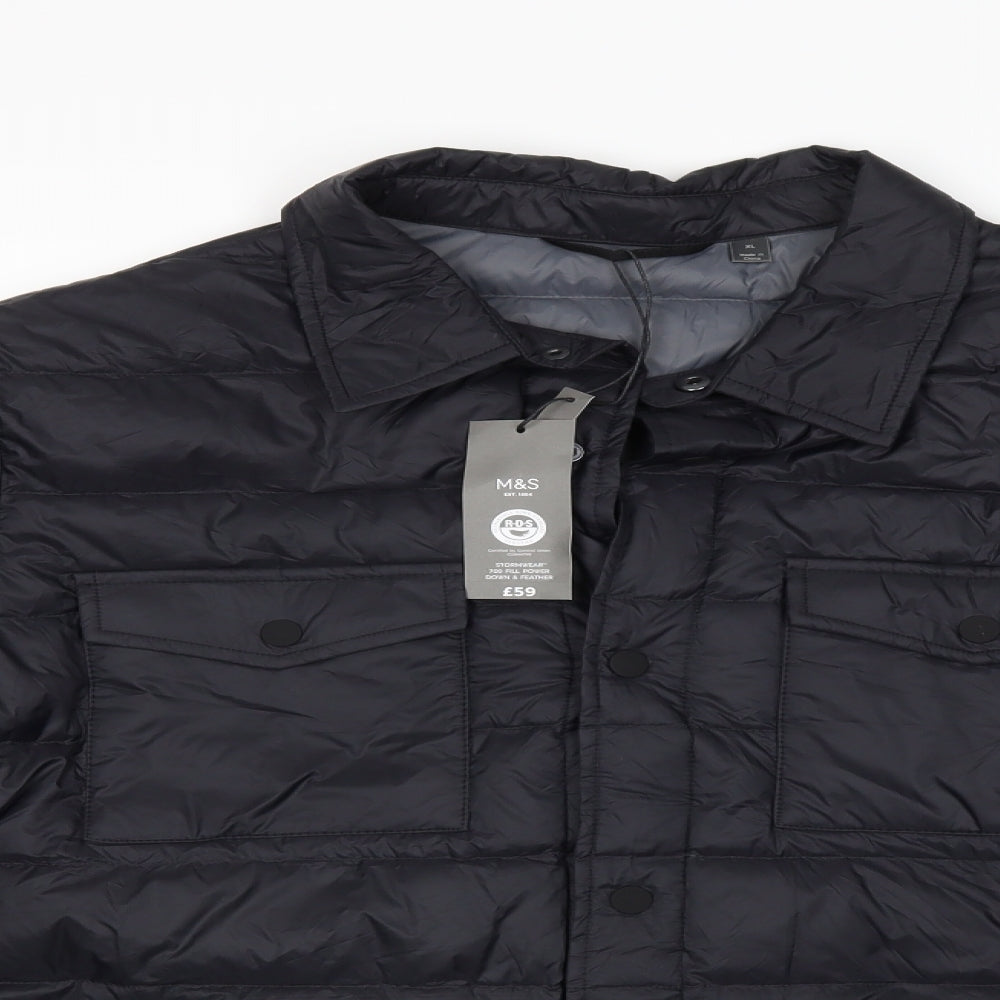 Marks and Spencer Mens Blue   Puffer Jacket Coat Size XL