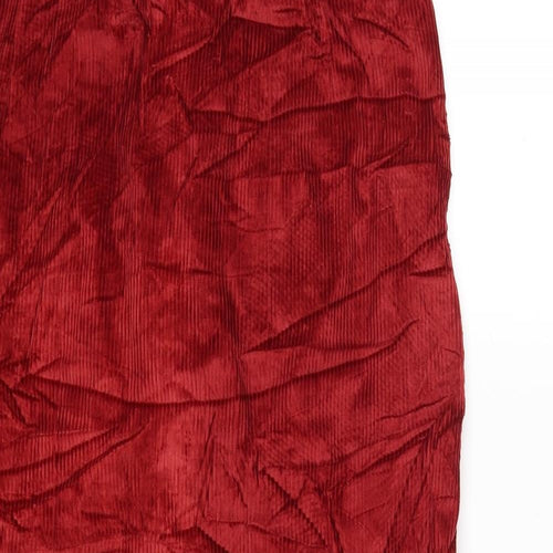 Preworn Womens Red  Corduroy Straight & Pencil Skirt Size 30 in