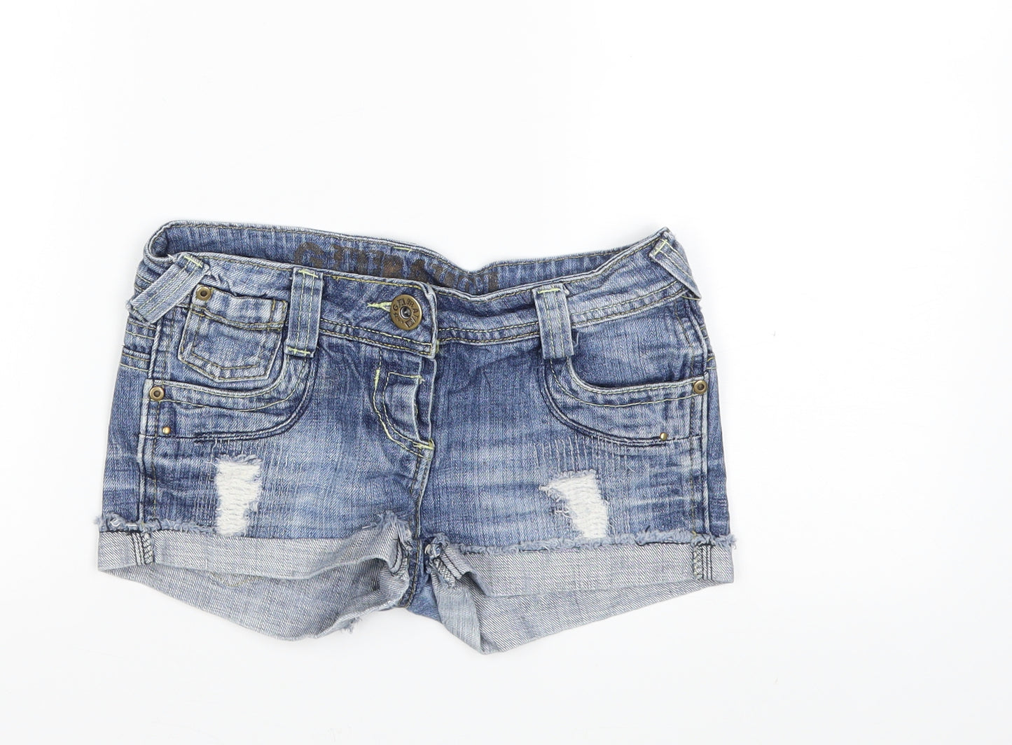 New Look Girls Blue  Denim Hot Pants Shorts Size 10 Years
