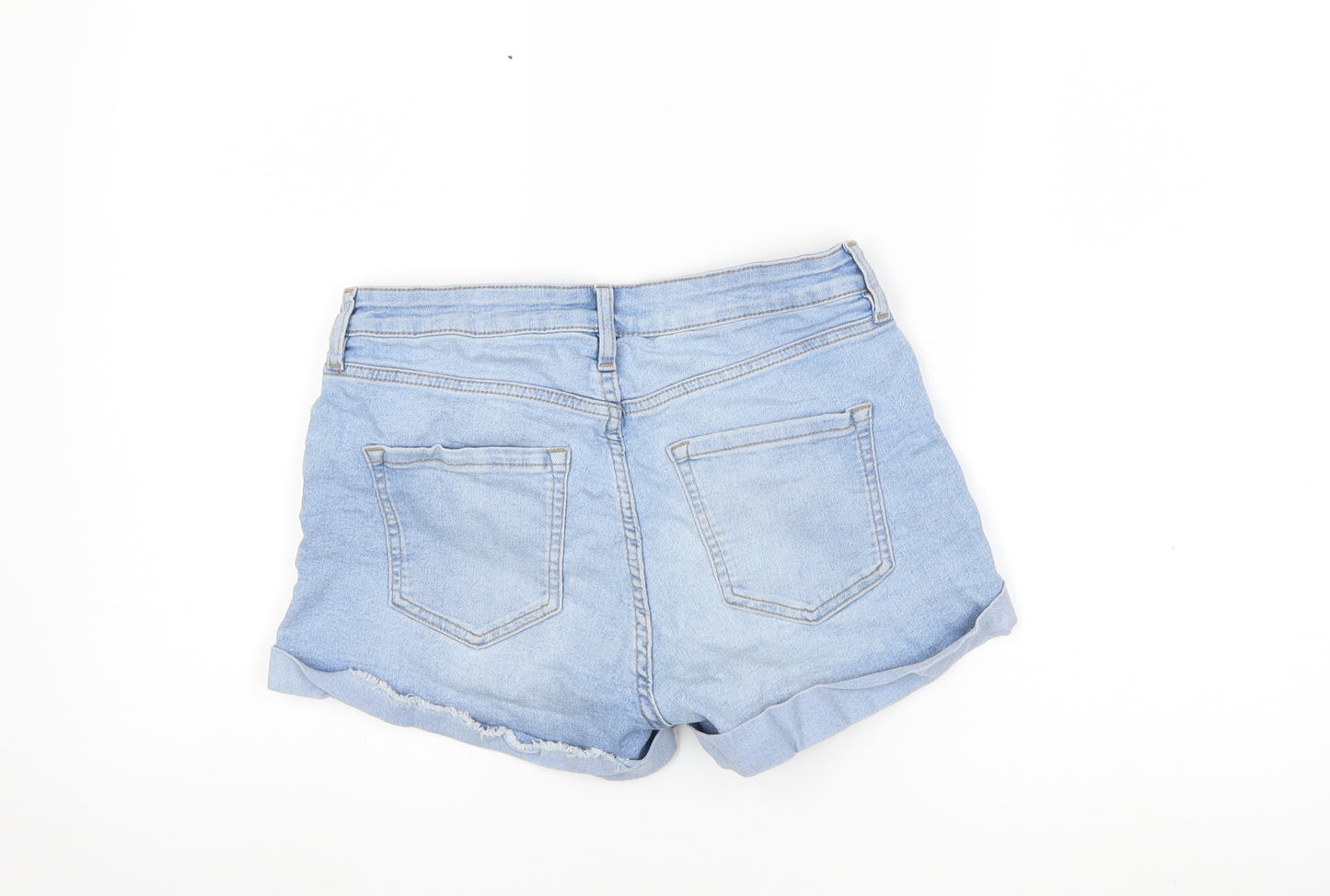 H&M Womens Blue  Denim Hot Pants Shorts Size 8