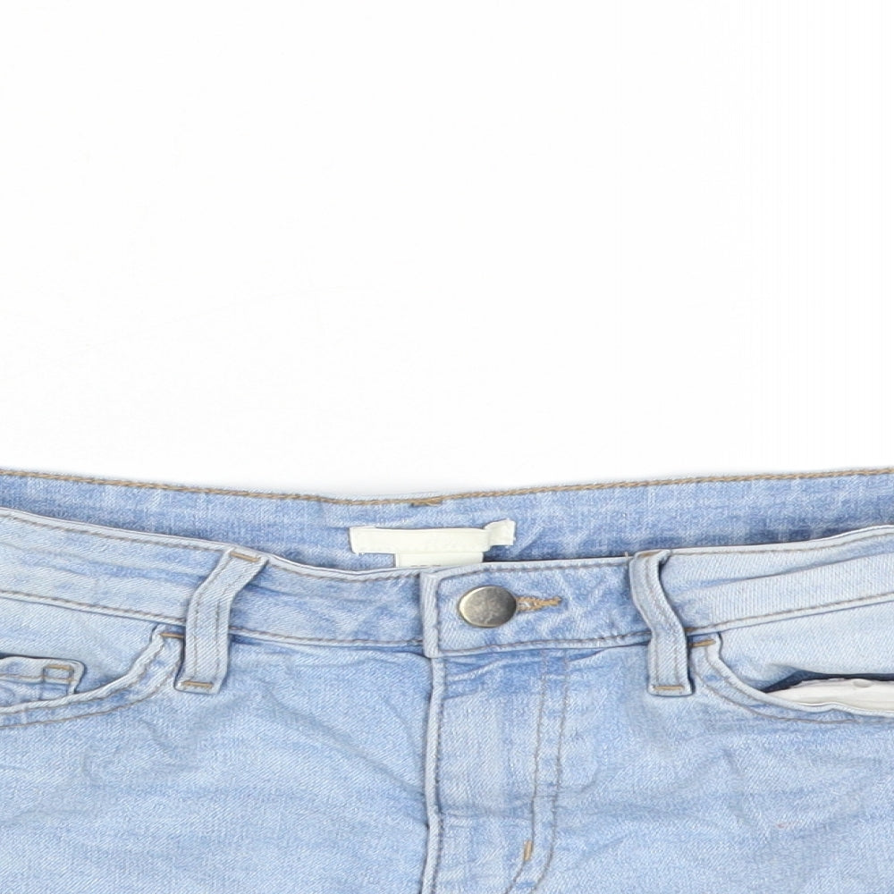 H&M Womens Blue  Denim Hot Pants Shorts Size 8