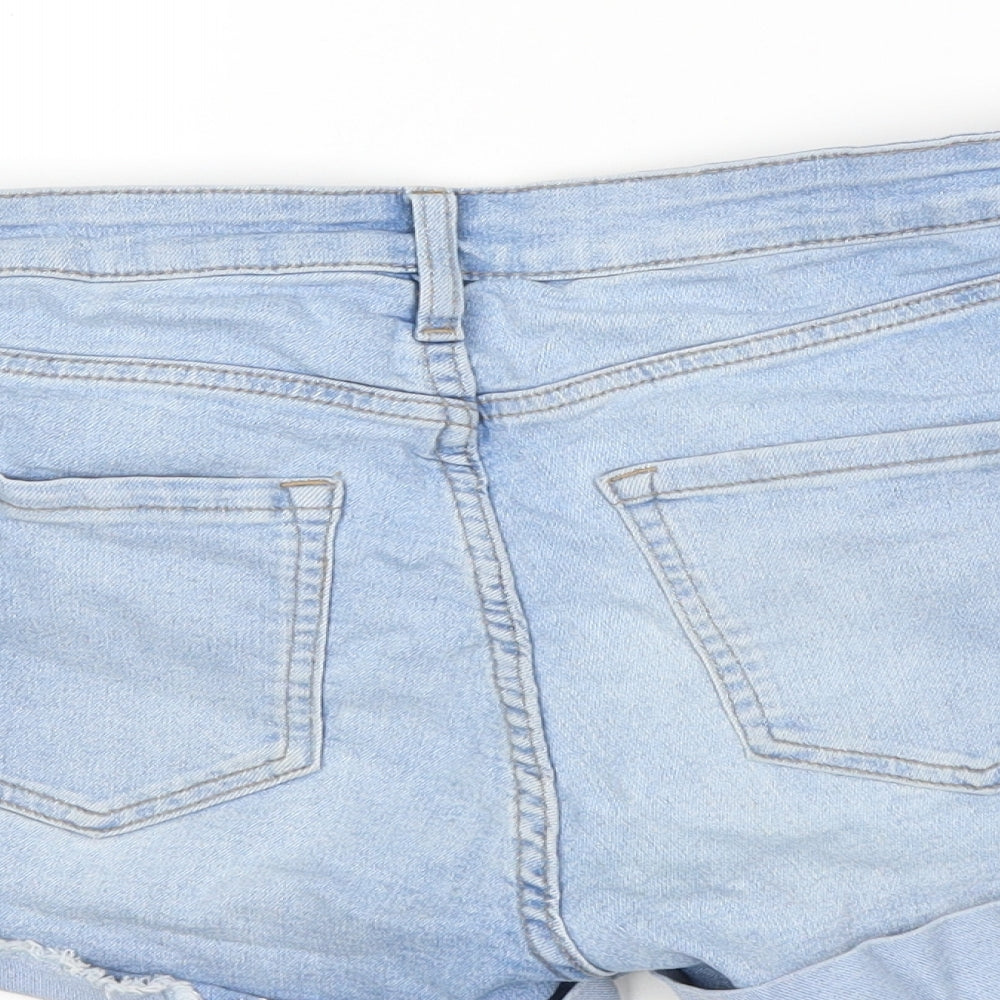 H&M Womens Blue  Denim Hot Pants Shorts Size 8