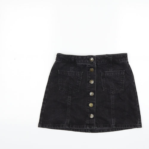 Miss Selfridge Womens Black  Denim Mini Skirt Size 8