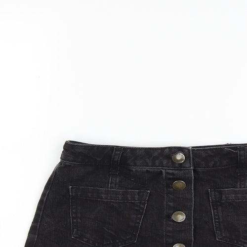 Miss Selfridge Womens Black  Denim Mini Skirt Size 8